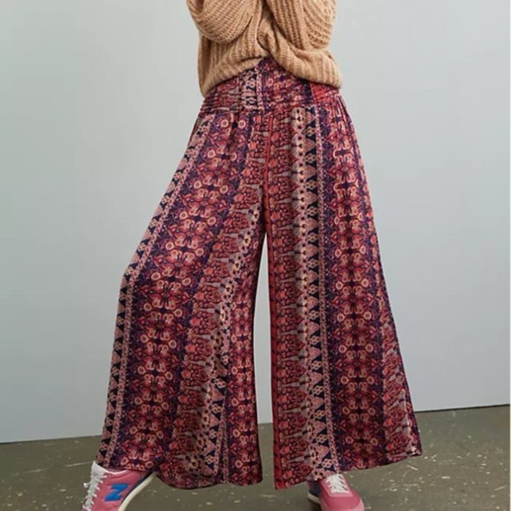 Anthropologie Aria Pleated Lounge Wide Leg Pants Size L